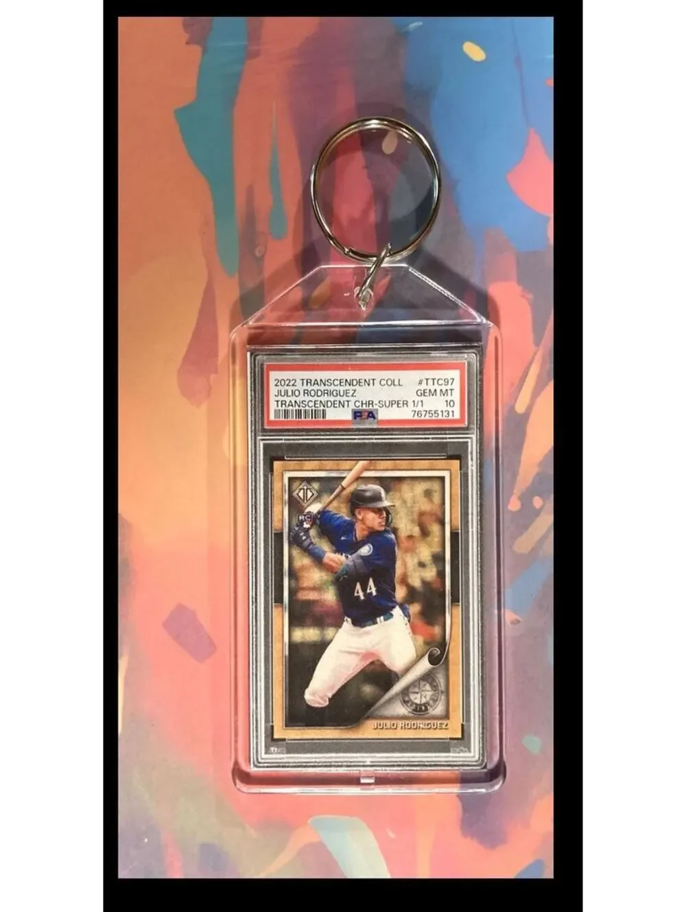 3057 Julio Rodriguez 2022 Topps Transcendent Coll SuperFractor Keychain